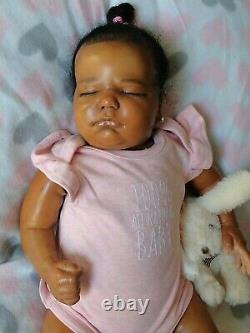 Beautiful Black Sleeping Reborn Baby Doll Ethnic Girl Need Some Tlc