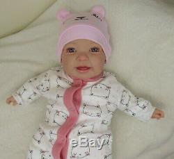 Beautiful Handmade Happy Eyes Open Reborn Baby Girl Doll by BabyDollArtUK