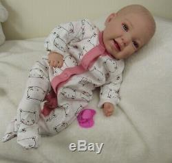 Beautiful Handmade Happy Eyes Open Reborn Baby Girl Doll by BabyDollArtUK