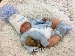 Beautiful Newborn Reborn Baby Boy Bobble Hat Cardi Mummys Boy S