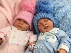 Beautiful Newborn Reborn Baby Boy/girl Twins Bobble Hat A E