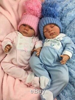 Beautiful Newborn Reborn Baby Boy/girl Twins Bobble Hat A E