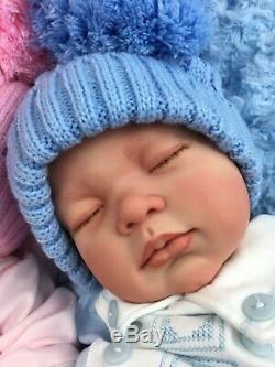 Beautiful Newborn Reborn Baby Boy/girl Twins Bobble Hat A E