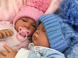 Beautiful Newborn Reborn Baby Boy/girl Twins Bobble Hat A E
