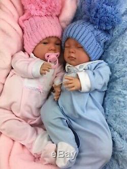 Beautiful Newborn Reborn Baby Boy/girl Twins Bobble Hat A E