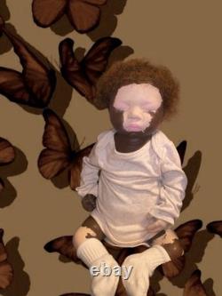 Beautiful full body silicone Black Reborn Baby Boy with Vitiligo