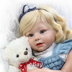Big Reborn Toddler Dolls Girl Weighted Cloth Body 28 Realistic Dolls Curly Hair