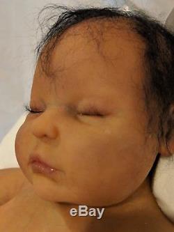Biracial full body platinum silicone reborn girl baby doll anatomically correct
