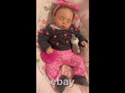 Biracial reborn baby girl doll