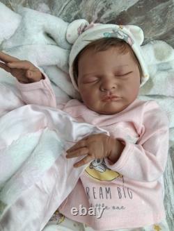 Bonnie Brown reborn Baby Girl dolls 18 inch Rooted Hair Beautiful 2020