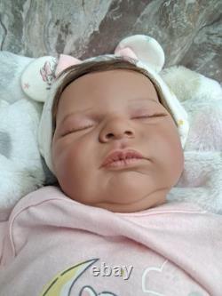 Bonnie Brown reborn Baby Girl dolls 18 inch Rooted Hair Beautiful 2020