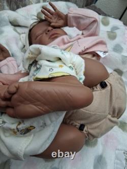 Bonnie Brown reborn Baby Girl dolls 18 inch Rooted Hair Beautiful 2020