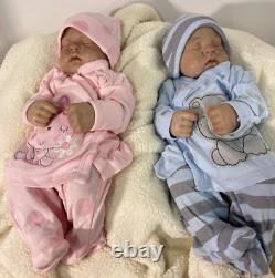 Bountiful Baby 2010 Premie Twin Boy/Girl Full Vinyl Body Infant Reborn Dolls