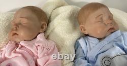 Bountiful Baby 2010 Premie Twin Boy/Girl Full Vinyl Body Infant Reborn Dolls