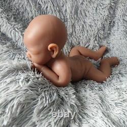 Brown 17Sleeping Baby Girl Reborn Baby Doll head can be rotated Floppy Silicone