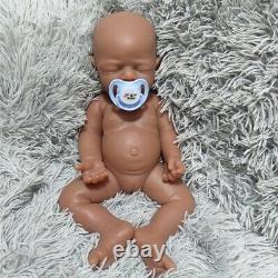 Brown 17Sleeping Baby Girl Reborn Baby Doll head can be rotated Floppy Silicone