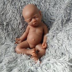 Brown 17Sleeping Baby Girl Reborn Baby Doll head can be rotated Floppy Silicone