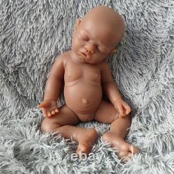 Brown 17Sleeping Baby Girl Reborn Baby Doll head can be rotated Floppy Silicone