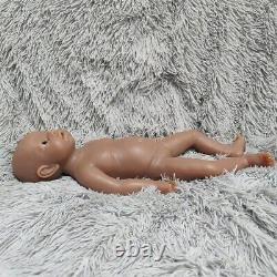 Brown Newborn Girl 19 inch full body silicone reborn baby doll head turnable