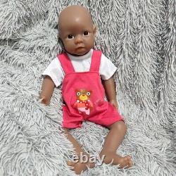 Brown Newborn Girl 19 inch full body silicone reborn baby doll head turnable