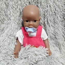 Brown Newborn Girl 19 inch full body silicone reborn baby doll head turnable