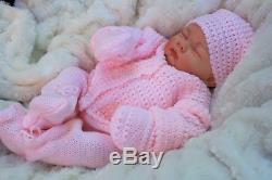 Butterfly Babies Reborn Baby Girl Doll Pink Knitted Spanish Outfit S016