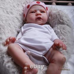 COSDOL 18.5 Reborn BabyDolls Full Silicone Baby Girl Doll with Drink-Wet system
