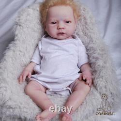 COSDOL 18.5 in Reborn Baby Boy Dolls Root Hair with Drink-Wet Full Body Silicone