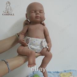 COSDOLL 15.5'' Full Soft Silicone Reborn Baby Doll Newborn Girl Doll Brown Skin