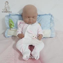 COSDOLL 15.5'' Full Soft Silicone Reborn Baby Doll Newborn Girl Doll Brown Skin