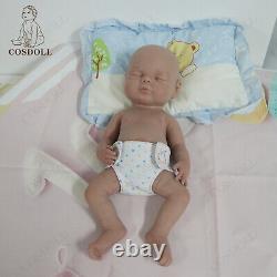 COSDOLL 15.5'' Full Soft Silicone Reborn Baby Doll Newborn Girl Doll Brown Skin