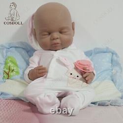 COSDOLL 15.5'' Full Soft Silicone Reborn Baby Doll Newborn Girl Doll Brown Skin