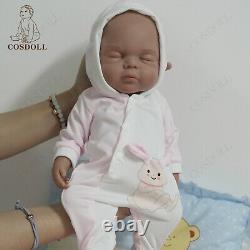 COSDOLL 15.5'' Full Soft Silicone Reborn Baby Doll Newborn Girl Doll Brown Skin