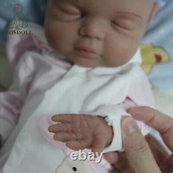 COSDOLL 15.5'' Full Soft Silicone Reborn Baby Doll Newborn Girl Doll Brown Skin