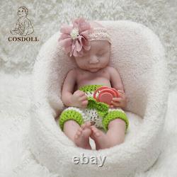 COSDOLL 15.5 Sleeping Girl Reborn Baby Dolls 1.8KG Full Platinum Silicone Doll