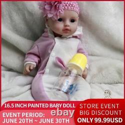 COSDOLL 16.5 Full Body Solid Silicone Baby Doll Reborn Baby Dolls Newborn Girl