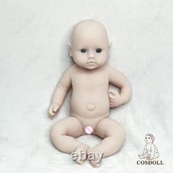 COSDOLL 16.5Cute Girl Full Body Silicone Lifelike Reborn Baby Doll Newborn Baby