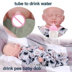 COSDOLL 18.5'' Full Body Silicone Newborn Baby Dolls Drink & Pee Reborn Infant