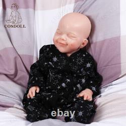 COSDOLL 18.5'' Full Body Silicone Reborn Baby Boy Smile Dolls Can Take Pacifier