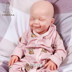 COSDOLL 18.5 Lifelike Smiley Girl Handmade Full Body Silicone Reborn Baby Dolls