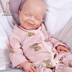 COSDOLL 18.5 Lifelike Smiley Girl Handmade Full Body Silicone Reborn Baby Dolls