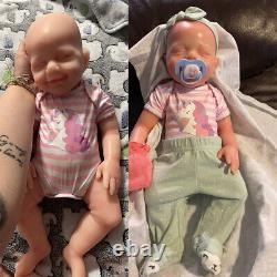 COSDOLL 18.5 Lifelike Smiley Girl Handmade Full Body Silicone Reborn Baby Dolls