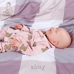 COSDOLL 18.5 Lifelike Smiley Girl Handmade Full Body Silicone Reborn Baby Dolls