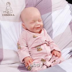 COSDOLL 18.5 Lifelike Smiley Girl Handmade Full Body Silicone Reborn Baby Dolls