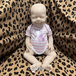 COSDOLL 18.5 Newborn Baby Doll Reborn Baby Dolls Lifelike Smiley Doll Unpainted