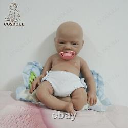 COSDOLL 18.5 Newborn Boy Reborn Baby Dolls Soft Silicone Brown Skin Baby Doll