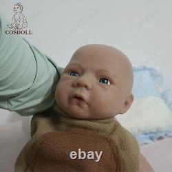 COSDOLL 18.5 Newborn Boy Reborn Baby Dolls Soft Silicone Brown Skin Baby Doll