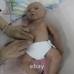 COSDOLL 18.5 Newborn Boy Reborn Baby Dolls Soft Silicone Brown Skin Baby Doll