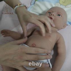 COSDOLL 18.5 Newborn Boy Reborn Baby Dolls Soft Silicone Brown Skin Baby Doll