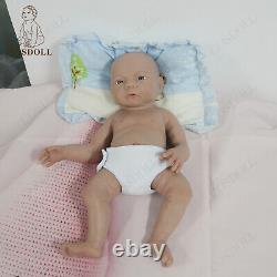 COSDOLL 18.5 Newborn Boy Reborn Baby Dolls Soft Silicone Brown Skin Baby Doll